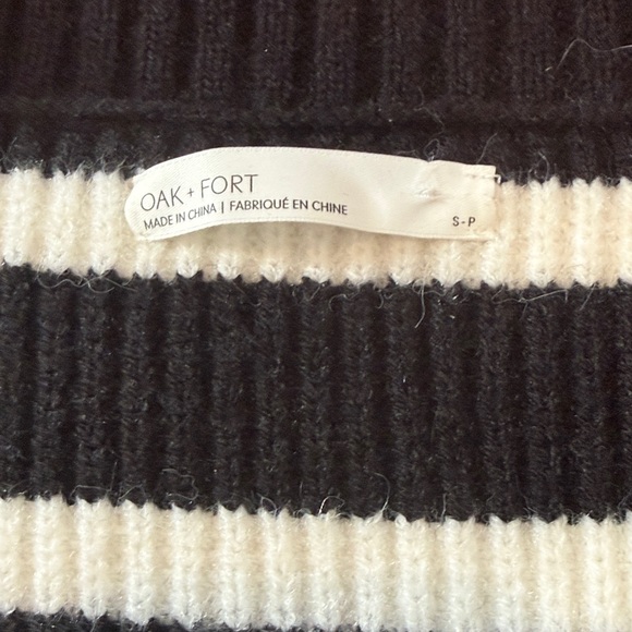 OAK + FORT Black and White Striped Cardigan - Picture 2 of 4